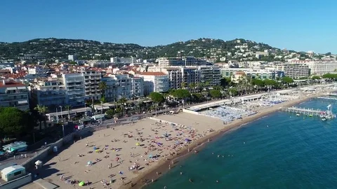 Aerial view over Cannes Video stock 81140384