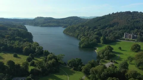 Aerial View over Castlewellan Forest Park, Co Down Stock Footage 250178775