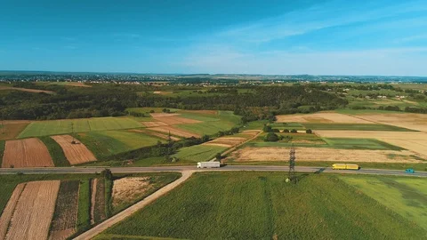 An aerial view over a charming small village scenery. 4K. Stock Footage 110860073