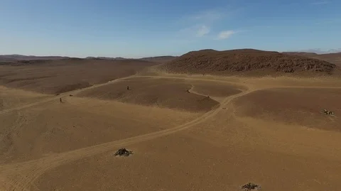 Aerial view over the desert in Namibia, africa landscape Stock Footage 87532813