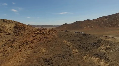 Aerial view over the desert in Namibia, africa landscape Stock Footage 87532941