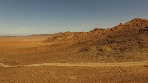 Aerial view over the desert in Namibia, africa landscape Stock Footage 87532970