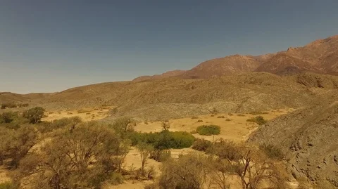 Aerial view over the desert in Namibia, africa landscape Stock Footage 87533002