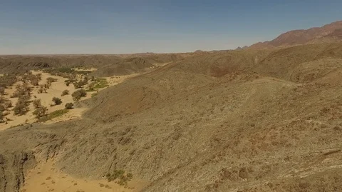 Aerial view over the desert in Namibia, africa landscape Stock Footage 87533044