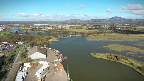Aerial View Over Dundalk, County Louth, Ireland Stock Footage 304345064