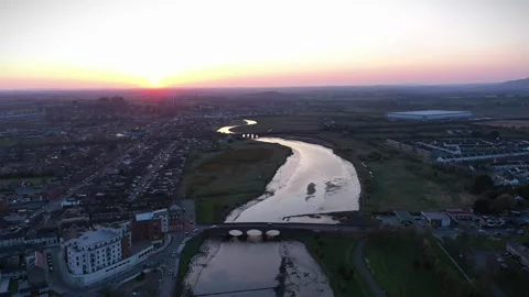 Aerial View Over Dundalk, County Louth, Ireland Stock Footage 306448996