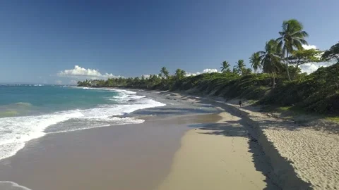 Aerial view over encuentro beach cabarete dominican republic Stock Footage 219831753