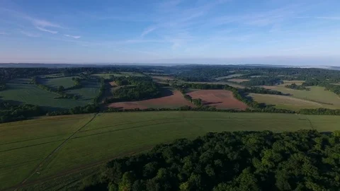 Aerial view over the Epsom Downs 스톡 동영상 76337098