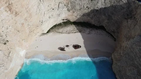 Aerial view over the famous Navagio beach (Shipwreck beach) in Zakynthos is.. 動画素材 278319341