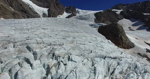 Aerial view over the glacier Stock Footage 67632549