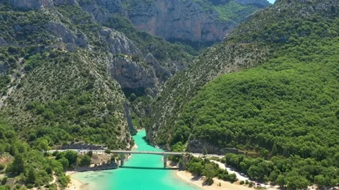 Aerial View over Gorge Du Vernon, France Stock Footage 233625024