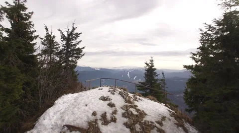 Aerial view over idyllic mountain scene Stock Footage 63018970