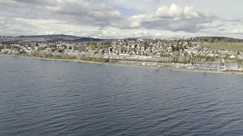 Aerial View Over Lake Bodensee Germany Stock Footage 265689531