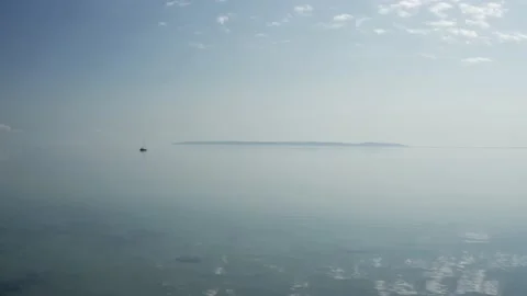 Aerial view over lake Vättern Stock Footage