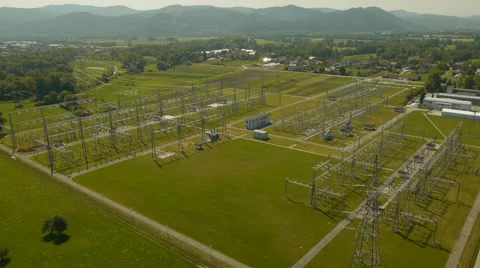 Aerial view over local Power Station Vidéo 44975411