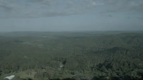 Aerial View Over Lush Forested Sunshine Coast Hinterland in Queensland Australia Stock Footage 341295747
