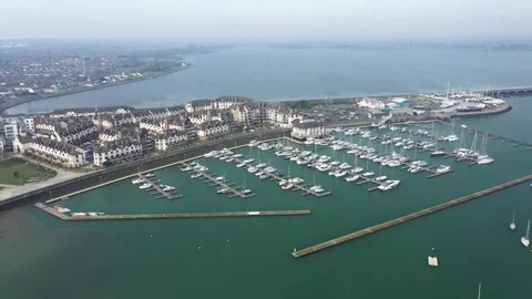 Aerial View over Malahide, County Dublin, Ireland Stock Footage 304791703
