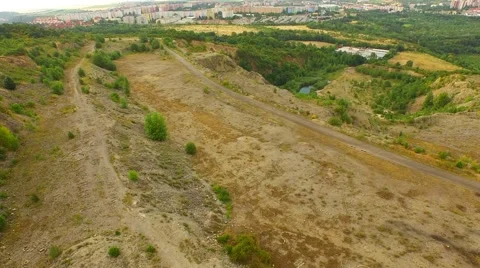 Aerial view over mining Stock Footage 52689090