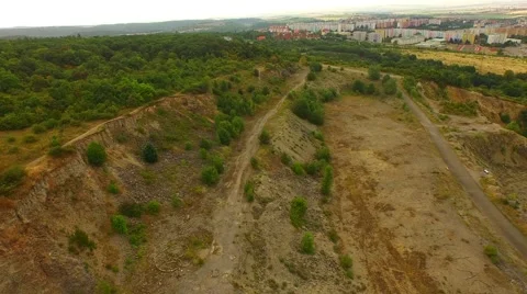 Aerial view over mining Stock Footage 52692282