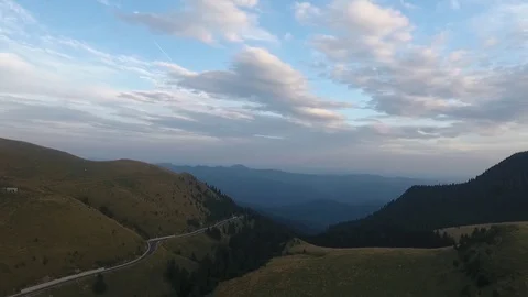 Aerial view over a mountain landscape Stock Footage 70790028