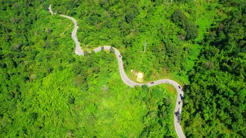 Aerial view over the mountain winding road Video stock 222561696