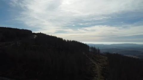 Aerial View Over The Mountain,Germany,Harz Vídeos de archivo 220707871