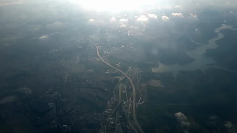 Aerial view over network of roads Stock Footage 115366387
