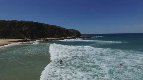 Aerial view over The Oaks beach, Victoria, Australia. Stock Footage 146578055