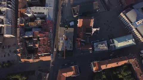 Aerial view over the Old Riga City Stock Footage 90788073