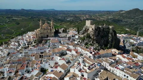 Aerial view over Olvera Stock Footage 282802289
