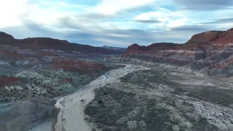 Aerial View Over Paria River Canyon In Utah - drone shot Stockbeeldmateriaal 219924827