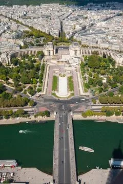 Aerial view over Paris from Eiffel Tower Fotos Stock