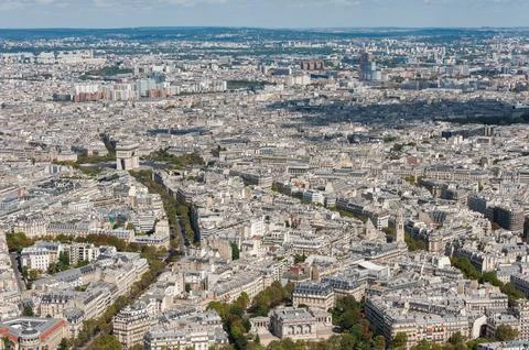 Aerial view over Paris from Eiffel Tower Fotos Stock