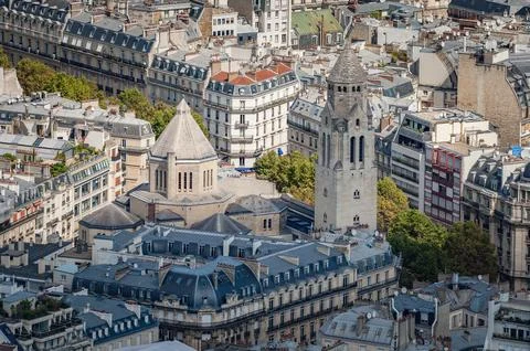 Aerial view over Paris from Eiffel Tower Fotos Stock
