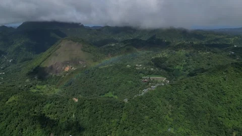 Aerial View Over Petit Piton With Rainbow, Saint Lucia, Caribbean Stock Footage 249286375
