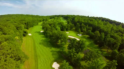 Aerial View Over Private Golf Course Stock Footage 39841963
