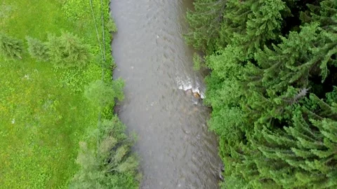Aerial view over a river Video stock 156764530