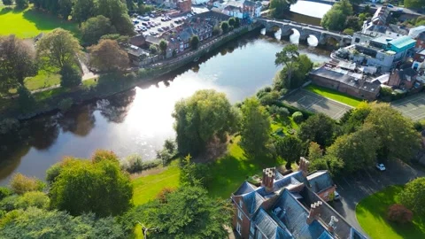 Aerial view over river Stock Footage 252596150