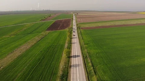 Aerial view over the road Stock Footage 108269140