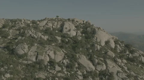 Aerial View over Rocky Mountainside Stock Footage 36393353
