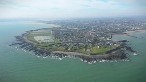 Aerial View Over Rush Harbour, Dublin, Ireland Stock Footage 305258538