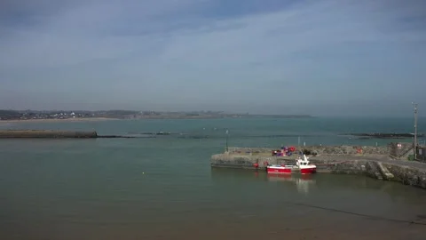 Aerial View Over Rush Harbour, Dublin, Ireland Stock Footage 305258552