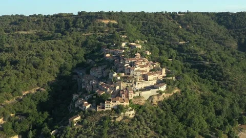 Aerial View over Sainte-Crox-du-Verdon, France Stock Footage 231164306
