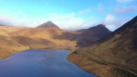 Aerial View Over Silent Valley Reservoir, County Down, Northern Ireland Stock Footage 313060895