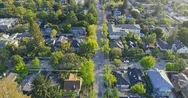 Aerial View Over Silicon Valley Palo Alto And Suburban Houses Stock Footage