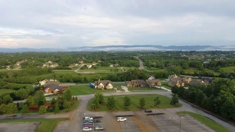 Aerial View Over Silicon Valley Mountain View And Suburban Houses at sunset 4k Stock Footage 80056613