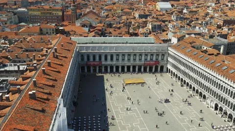 Aerial view over St Mark s Square in Venice - San Marco Stock Footage 68388479