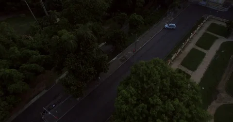 Aerial view over trees to see the Maracanﾠ Stadium in Rio De Janeiro. Brazil. Stock Footage 77821841