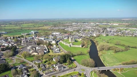 Aerial View Over Trim, County Meath, Ireland Stock Footage 306938564