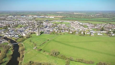 Aerial View Over Trim, County Meath, Ireland Stock Footage 306938587
